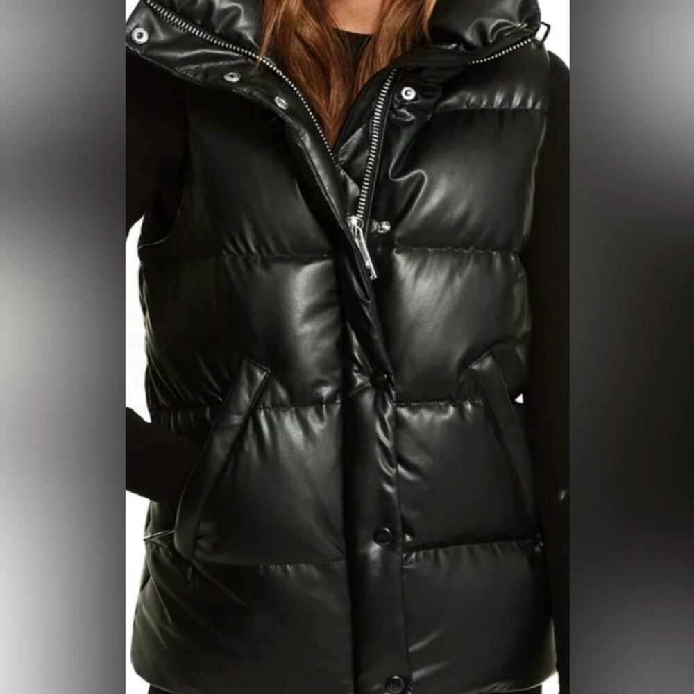 SAM. Vegan Leather Down Tracey Vest - Black - XS - New with tags